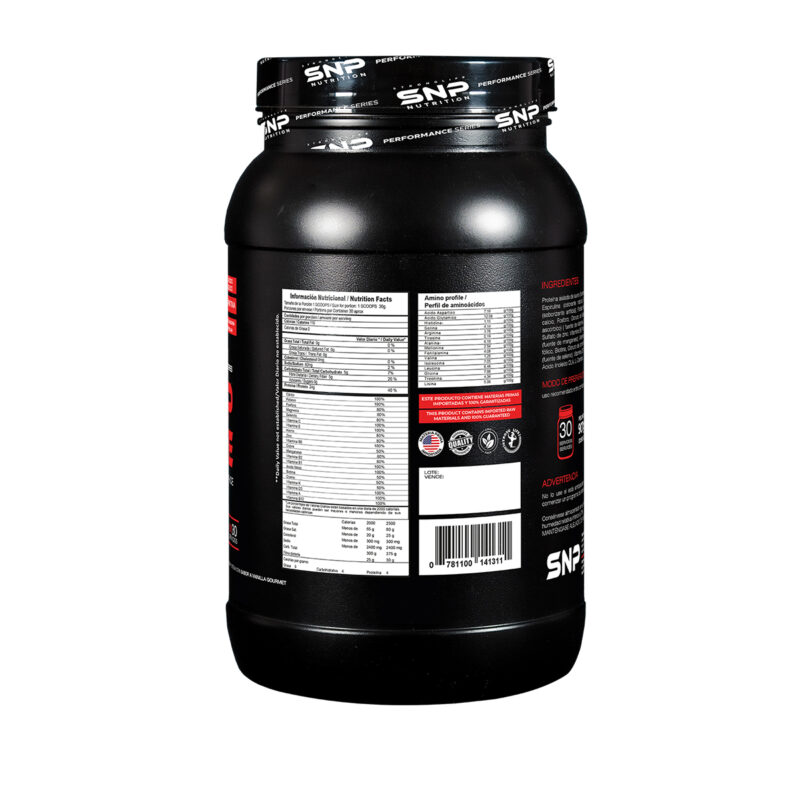 Proteina One Up Isolate 90% de 2 lbs de SNP– Proteína Aislada Premium con CLA y L-Carnitina (907 g) - Imagen 2