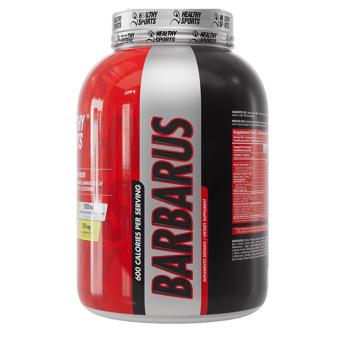 Proteína Barbarus 4 lb – Proteína Hipercalórica de 60 g de Proteína y 600 Calorías por Porción | Aumento de Masa Muscular