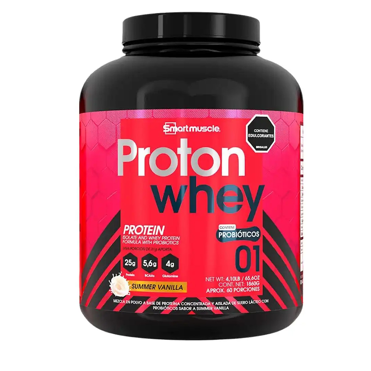 Proteína Proton Whey 4 lb – Proteína Whey con Probióticos BC30® para Masa Muscular y Digestión Saludable
