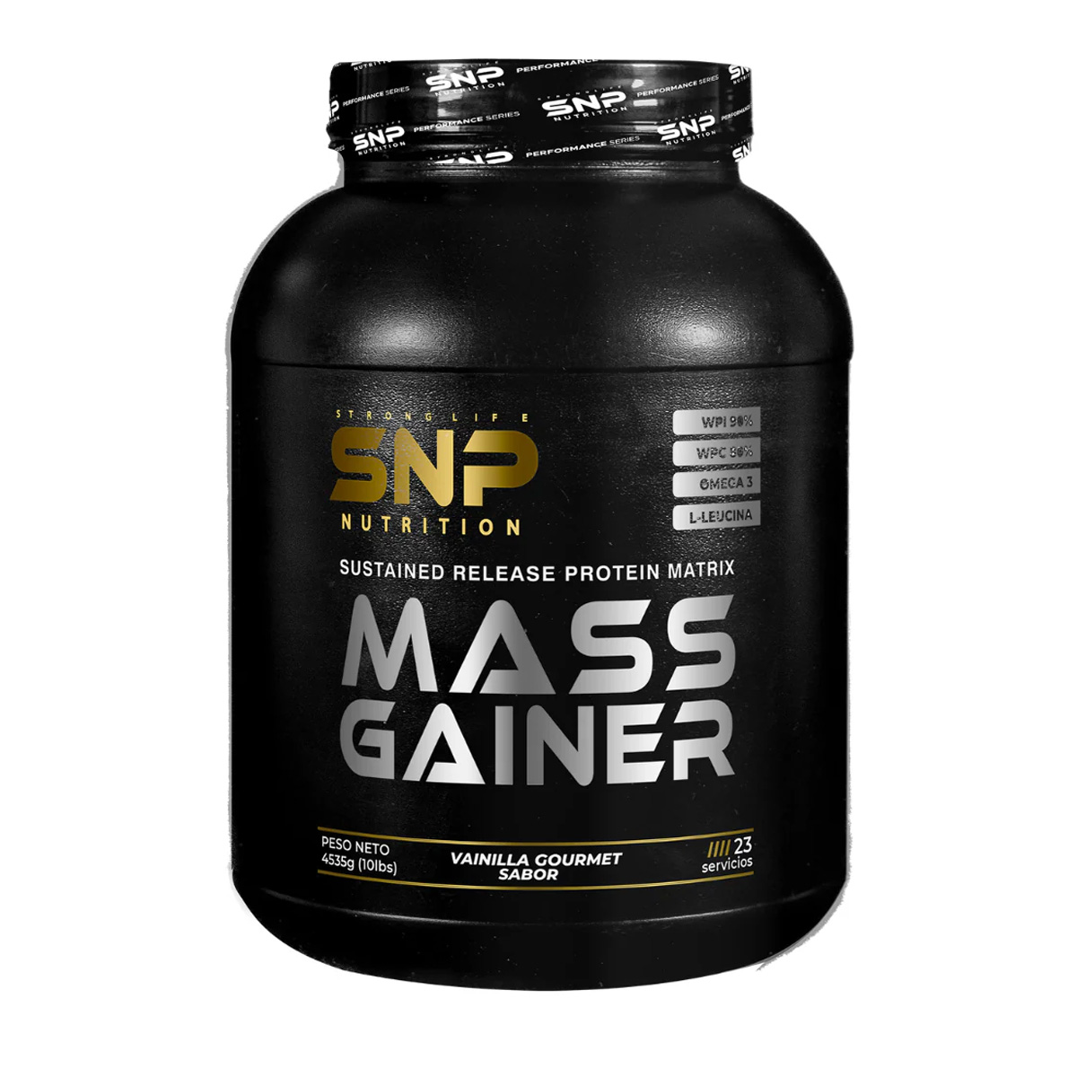 Mass Gainer SNP 10 lb – Proteína Hipercalórica con WPI 90%, WPC 80%, Omega-3 y Leucina