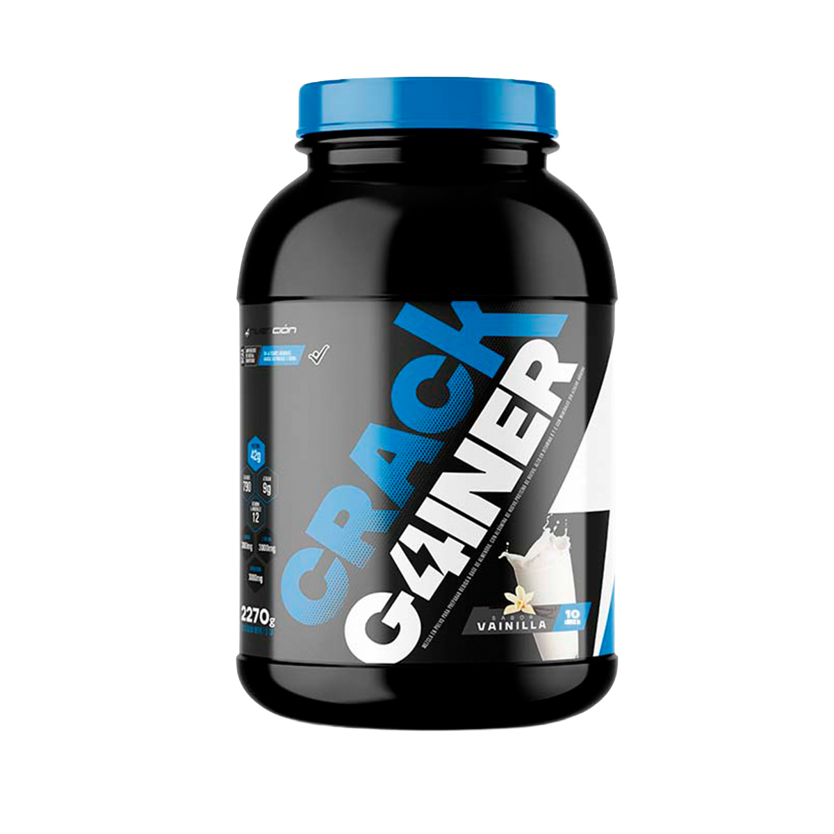 Proteína Crack Gainer 3 lb – Proteína Hipercalórica con Almendra, Albúmina de Huevo y 12 Vitaminas