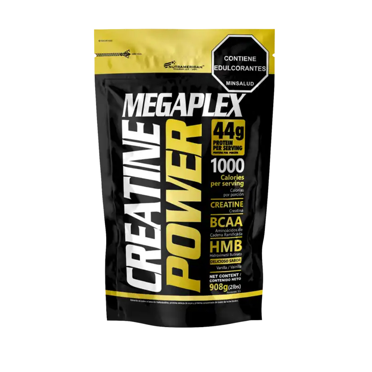 Proteina Megaplex Creatine Power 2 lb – Proteína Hipercalórica con Creatina, HMB y 44 g de Proteína para Ganar Masa Muscular