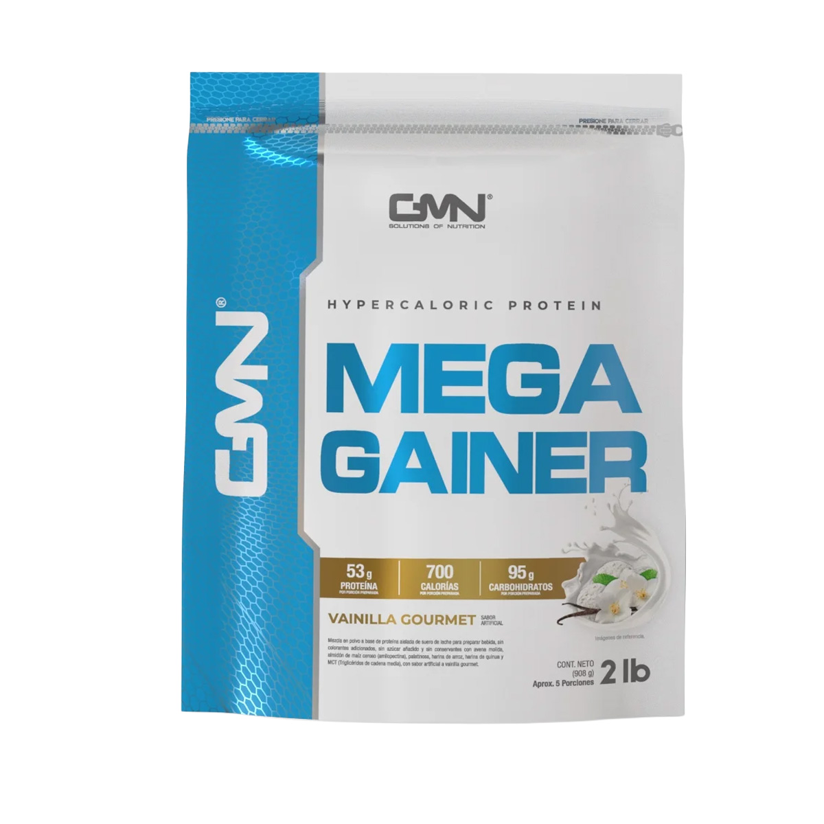 Proteína Mega Gainer 2 lb – Proteína Hipercalórica con 53 g de Proteína y 700 Calorías | Volumen Muscular Rápido