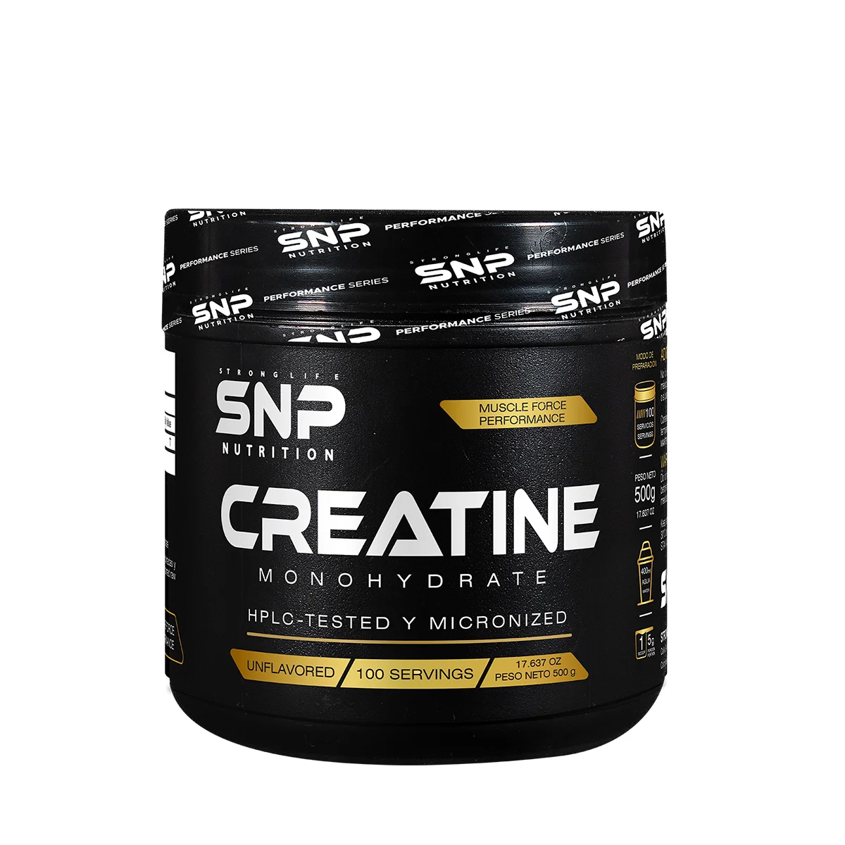 CREATINA MONOHIDRATO SNP de 500 grs 100servicios – FUERZA PURA, RENDIMIENTO REAL